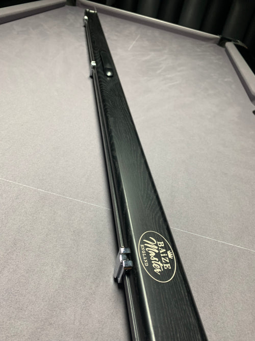 Baize Master Prestige 1 Piece Luxury Metal Cue Case - Holds 2 x 1 Piece Cues - Black