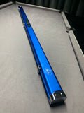 BAIZE MASTER SATIN LINE 1PC LUXURY ALUMINIUM CUE CASE - HOLDS 2 X 1PC CUES - ELECTRIC BLUE