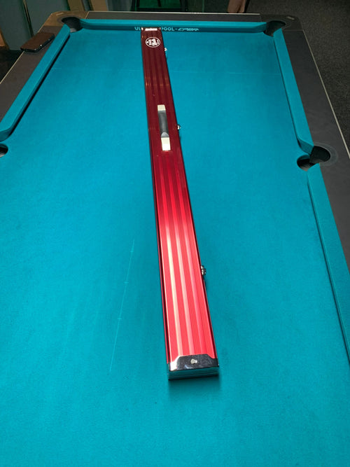 BAIZE MASTER 1PC 3 CUE PRO-LINE ALUMINIUM METAL ENDS CASE RED